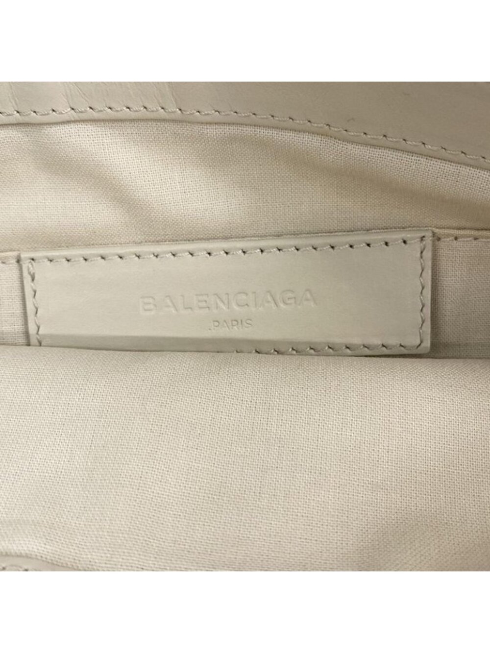 Balenciaga Clutch Navy Clip M Yellow White Leather - Picture 8 of 15